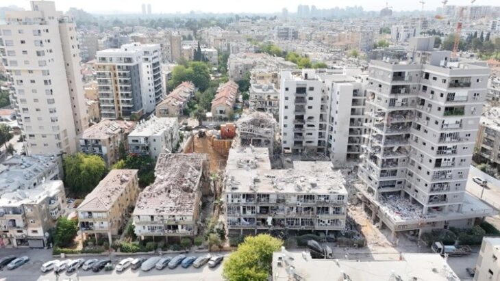 apartments damaged by missiles